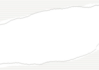 Obraz premium 破れた紙のフレーム、シンプルな罫線の紙、破れたノート風の背景フレーム