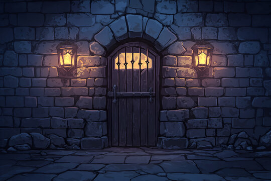 Medieval mystery castle dungeon architecture underground.