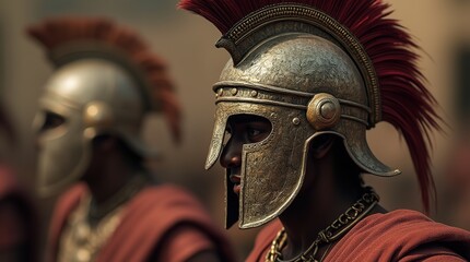 Super Realistic Image of Ancient Carthaginian Warrior Wearing A Detailed Helmet