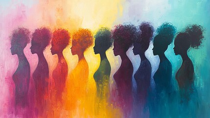 Diversity and Unity Through Abstract Human Silhouettes. AI generated illustration