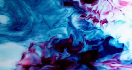 Marble spill. Blue ink. Soft wavy spread of bright dye in thick light enamel effect. Smooth...