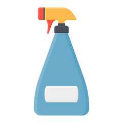 Cleaning Spray Bottle Vector. Blue Spray Bottle Icon. Cleaning Tools Spray Bottle.