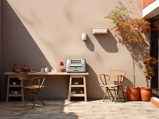 Cozy Outdoor Dining Area with Toaster
