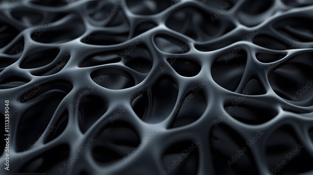 Poster dynamic abstract network structure digital environment 3d render technology concept close-up view in