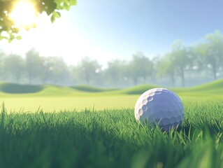 golf ball on the golf course,website header  - ai