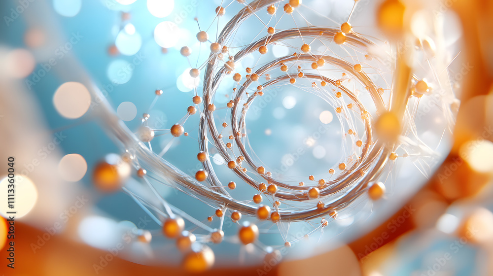 Poster dynamic scientific visualization of molecular structures abstract environment digital art innovative