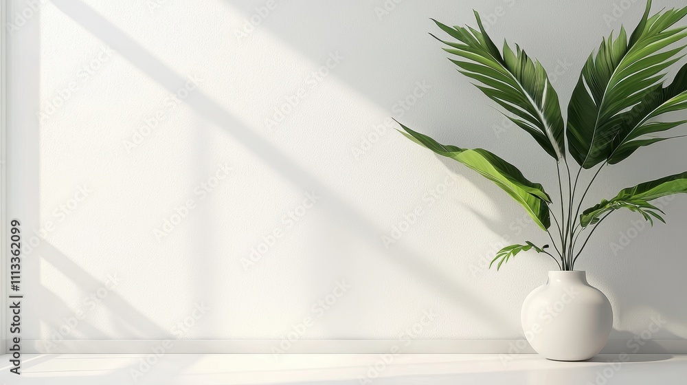 Poster elegant indoor plant in a minimalist setting with smooth gradients and soft shadows