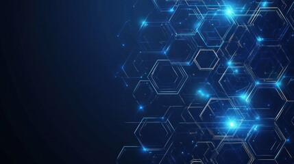 Fototapeta premium Abstract Hexagon Network: Digital Technology Background