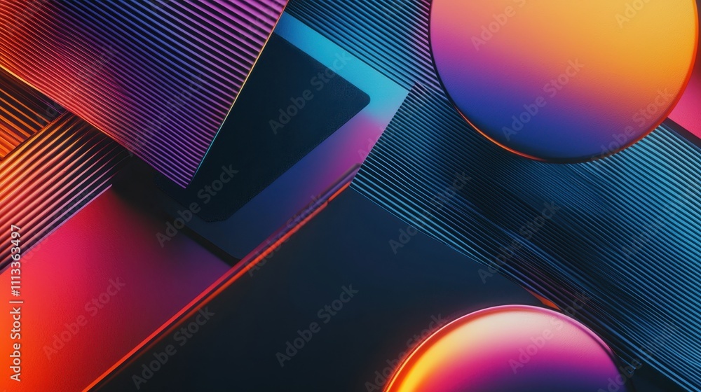 Poster vibrant abstract digital mockup with sharp visuals and elegant color gradients