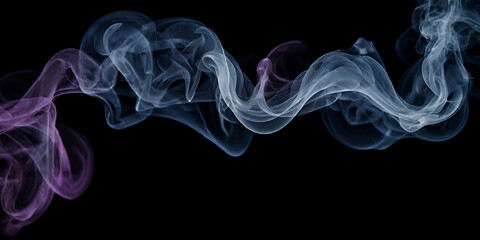 Fototapeta premium Farbiges Rauchspiel in Blau- und Lilatönen - Fließende Bewegungen und fantasievolle Formen