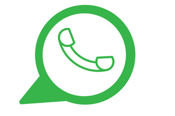 Phone icon in flat style. Vector illustration on isolated background.
