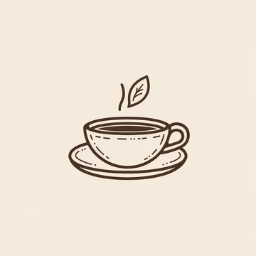 brown teacup on saucer with steam clip art preview