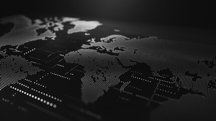 Fototapeta premium abstract business connection of line from nail node to node on world map background Innovation network points Earth's surface