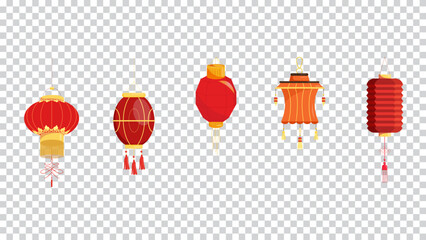 Tradition culture china japan festival, chinatown oriental decor vector illustration of chinese festival lamp. Asian glowing lanterns. 3d chinese lamp with lights effect, red silk or paper lantern. 
