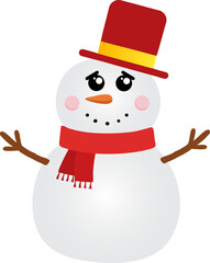 cute snowman cartoon, merry christmas holiday