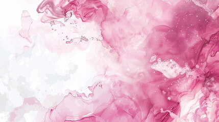 Fototapeta premium Blush Pink Watercolor Background: A vector design of blush pink watercolor fluid painting with a dusty rose and white marble geode frame, ideal for spring wedding invitations.
