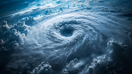 Aerial View of a Hurricane Storm Showcasing Turbulent Skies and Powerful Winds in Coastal Regions