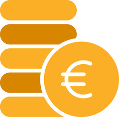 Pile of Euro Money Coins Icon
