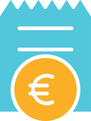 Euro Money Bill and Coin Icon
