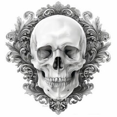 Obraz premium Skull in Baroque Frame