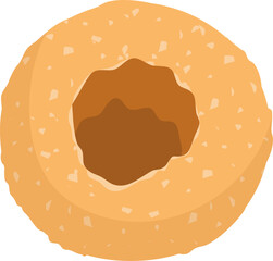 Pani puri Indian food illustration.