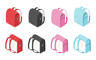 アイソメトリックイラスト：ランドセル