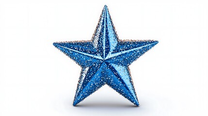 Obraz premium Sparkling Blue Glitter Star Ornament Festive Holiday Decoration