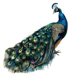peacock with feathers