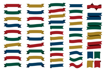 クリスマスカラーのリボンのベクターイラスト