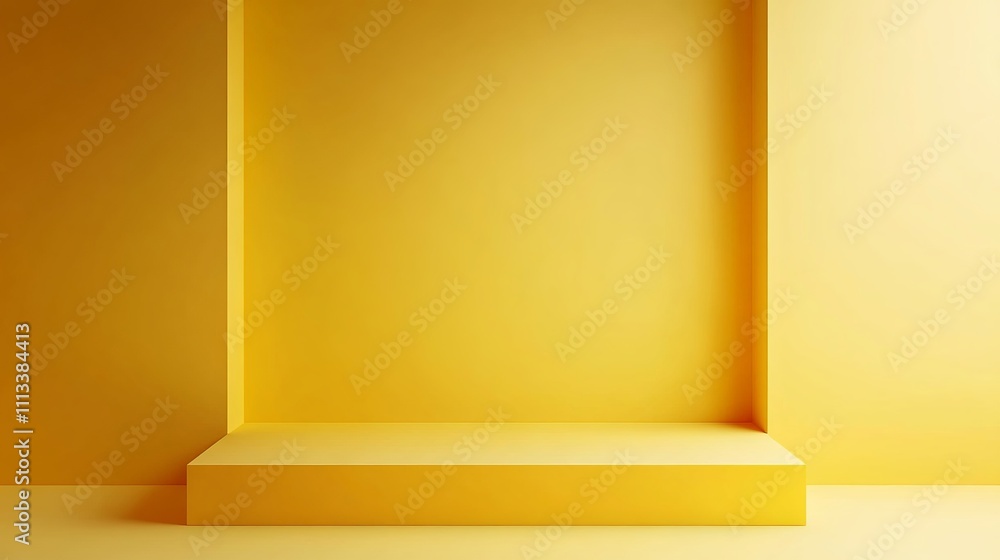 Poster abstract gradient studio with yellow background and textured wall design for product presentation, v