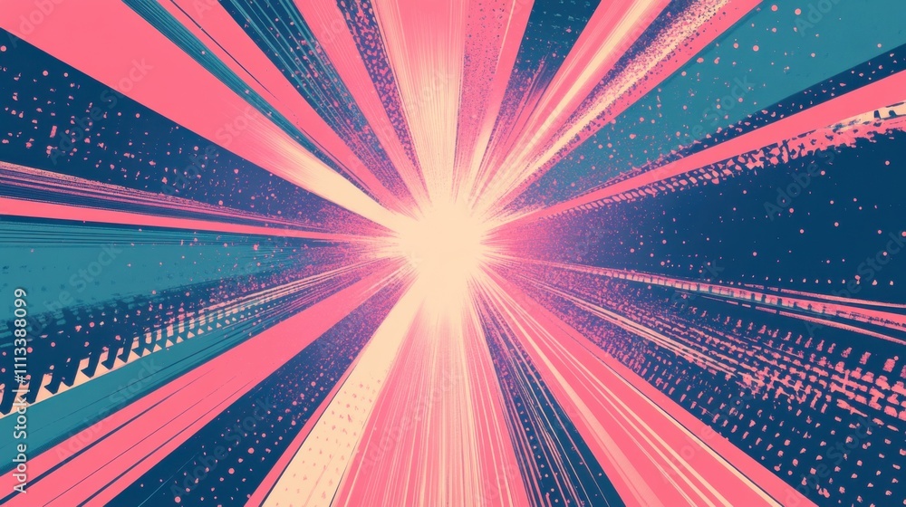 Aufkleber abstract explosion of light with vibrant color rays in motion