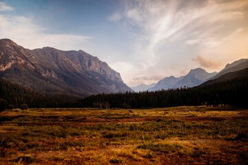 sunset in the mountains
