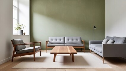 Elegant Mockup Frame in a Cozy Scandinavian-Style Living Room