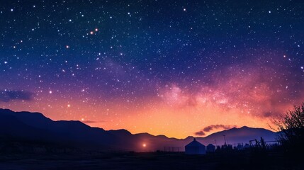 A vibrant sky with satellites faintly visible against the twinkling stars above a remote observatory in Chile