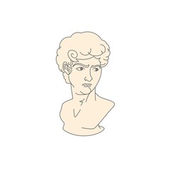 David Statue Head - Renaissance Art Illustration