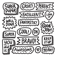 speech bubble doodle hand drawn vector	