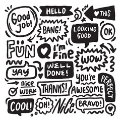 Fototapeta premium speech bubble doodle hand drawn vector 