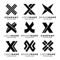 Set of Letter X logo template