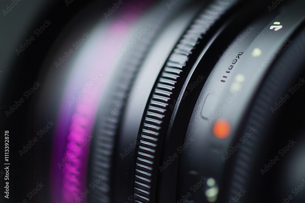 Poster close-up of a camera lens with depth of field.