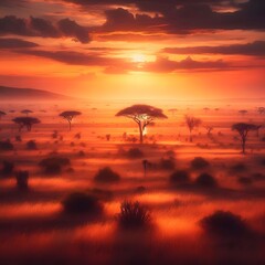 Serene Savanna Sunset