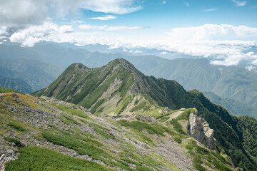 仙丈ヶ岳の稜線