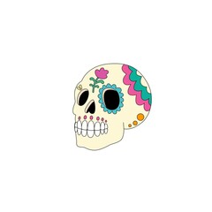 Colorful Calavera Skull - High-Quality JPEG Illustration