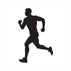 Obraz premium Running men, Runner men silhouette vector icon design whit a white background.