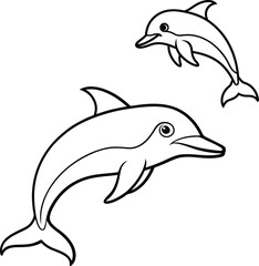 bundle dolfin line art illustrator eps