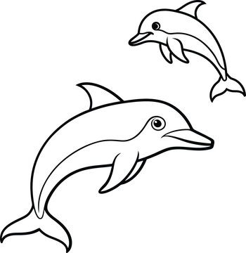 bundle dolfin line art illustrator eps