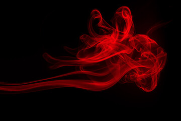 Red smoke abstract on black background. fire design