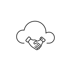 Outline Icon Collaboration, which happens in the cloud