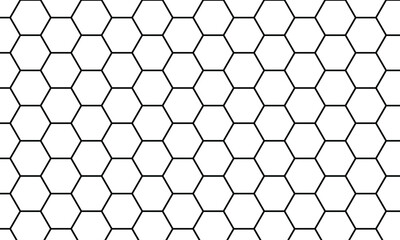 abstract simple black hexagon outline pattern can be used background.