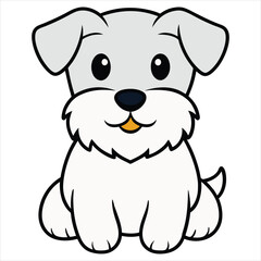 Fototapeta premium Playful Baby Sealyham Terrier Dog Sitting Illustration Vector