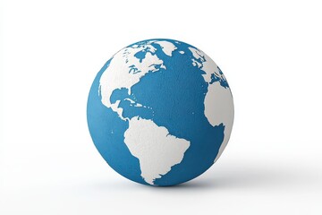 Fototapeta premium Creative 3D Globe Model of Earth with Blue and White Colors